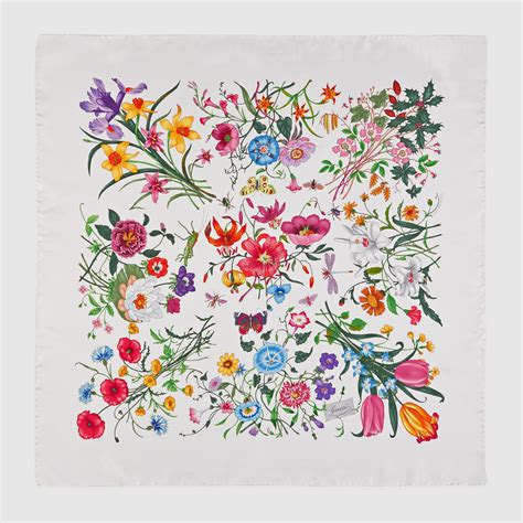 gucci flora print silk scarf|gucci floral scarf vintage.